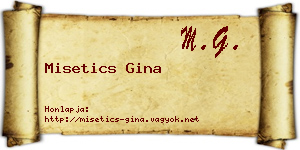 Misetics Gina névjegykártya